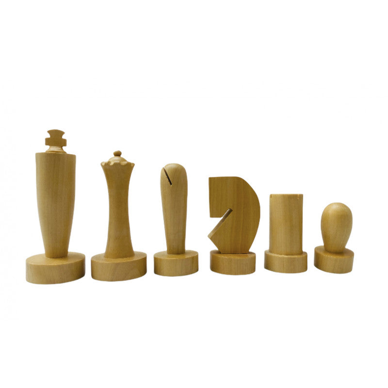 3.9″ Berliner Modern Minimalist Chess Pieces – Weighted Acacia Wood Set