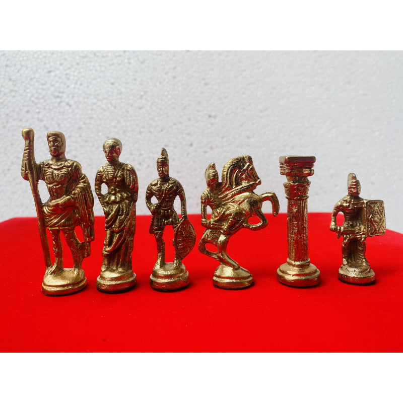 14″ Brass Figure Metal Chess Set – Hand-Carved Soviet Style