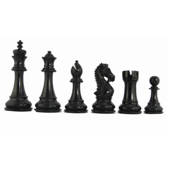 King’s Bridal Chess Pieces – 3″ Ebonised Wood Weighted Set