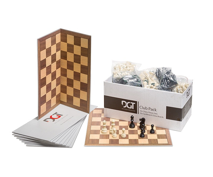 DGT Club Pack (10x Board & 10x 95 mm Chess Pieces)