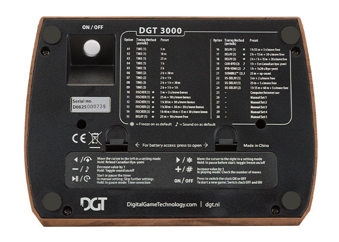 DGT3000 Limited Edition FIDE-zertifizierte Schachuhr – Turnieruhr im Holzdesign