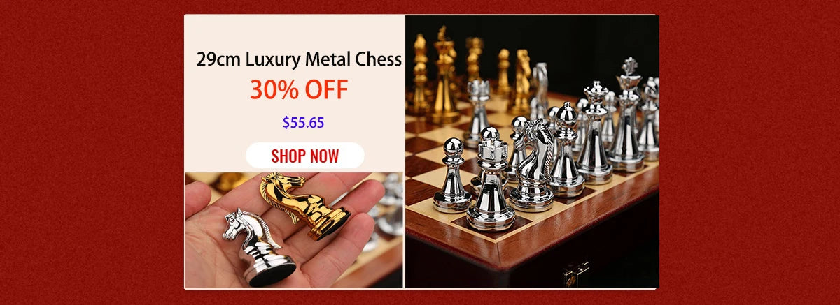 Medieval Folding Classic Chess Set With Chessboard