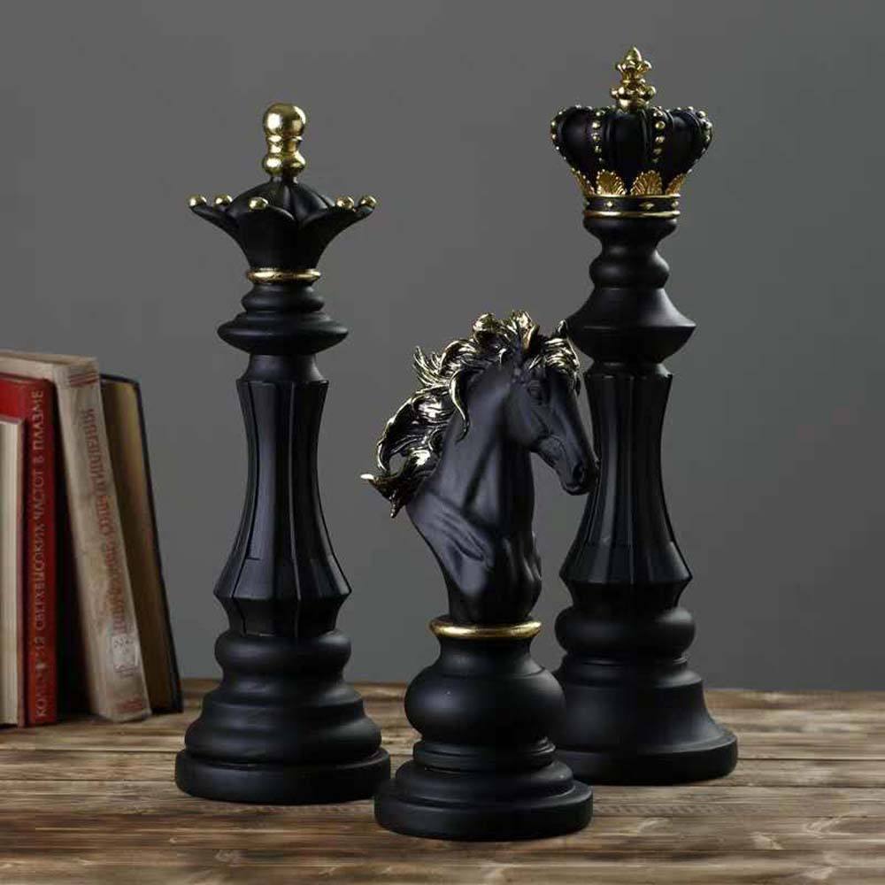 Home Decor Decoration Queen King Horse Chess Ornament Gift Chess Luxury Stone Set