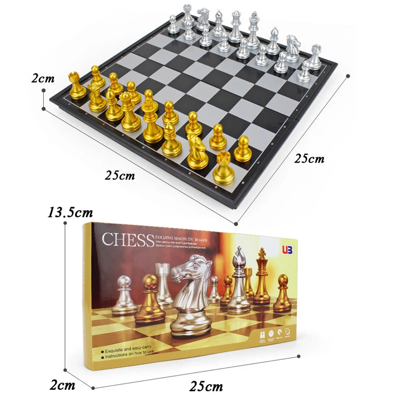 Medieval Folding Classic Chess Set With Chessboard