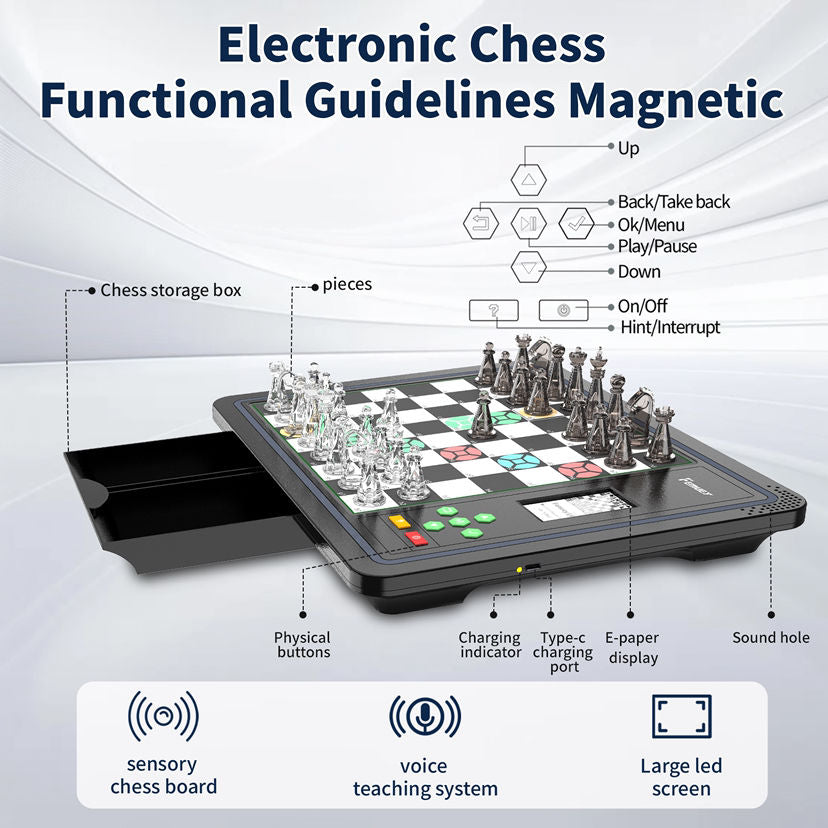 AI Electronic Chess Board Game – Smart, Elegant, and Ideal for Beginners & Kids