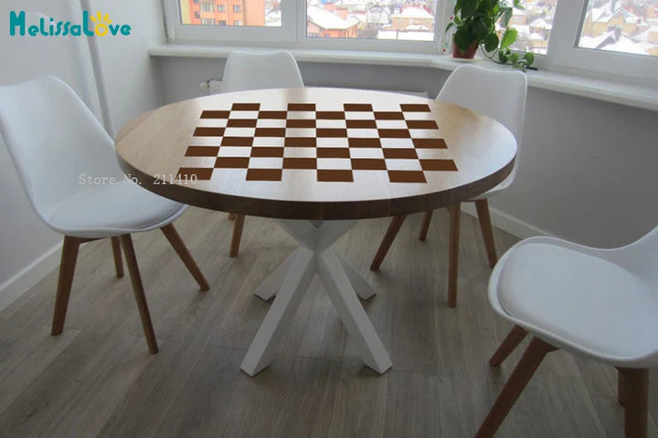 Chess and Checker Game Board Vinyl Decal Table Sticker
