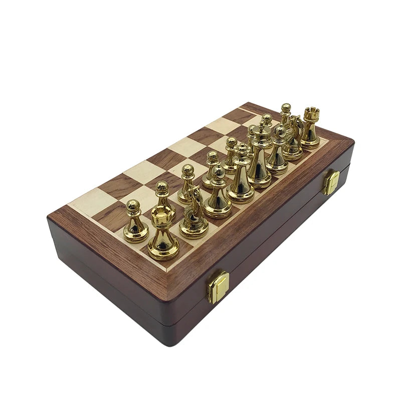 Easytoday Metal Glossy Golden And Silver Chess