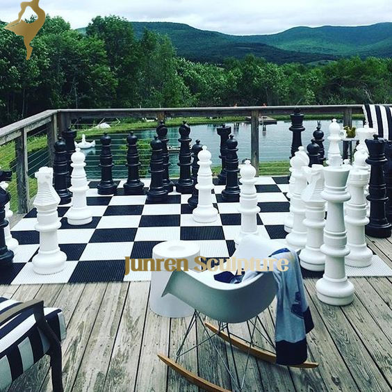 Custom Luxury Large Outdoor Cheap Marble Chess Set with Board White and Black