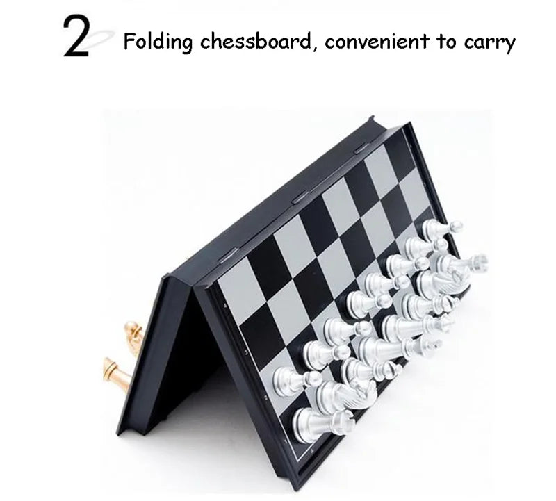 Medieval Folding Classic Chess Set With Chessboard