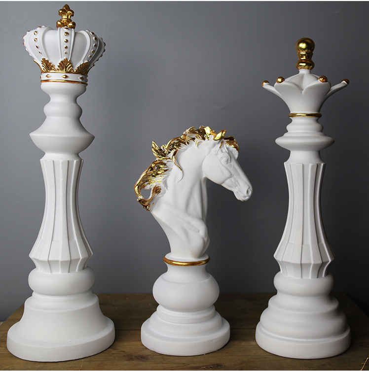 Home Decor Decoration Queen King Horse Chess Ornament Gift Chess Luxury Stone Set
