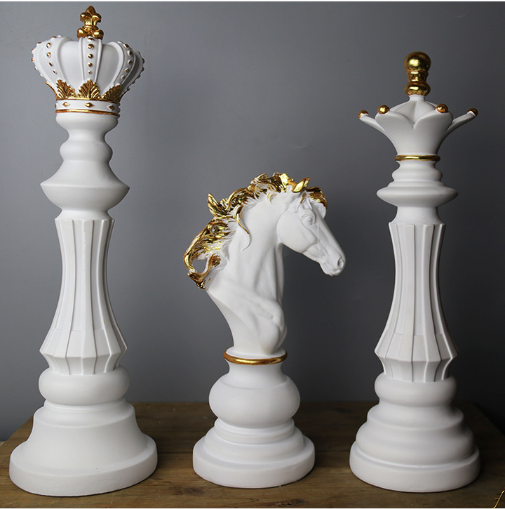 Home Decor Decoration Queen King Horse Chess Ornament Gift Chess Luxury Stone Set