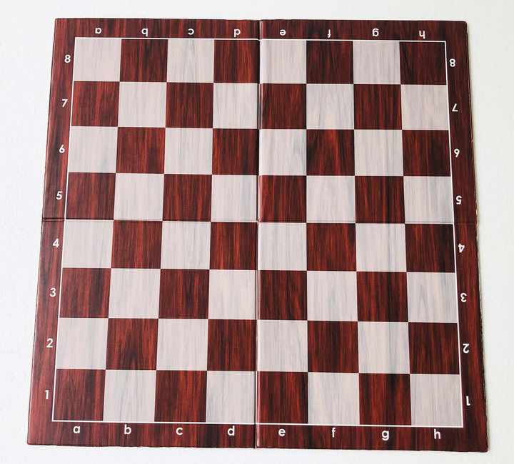Customized Wood Grain Single-FoldingPaper Cardboard Tournament Chess Board - Checkmate & Chill 