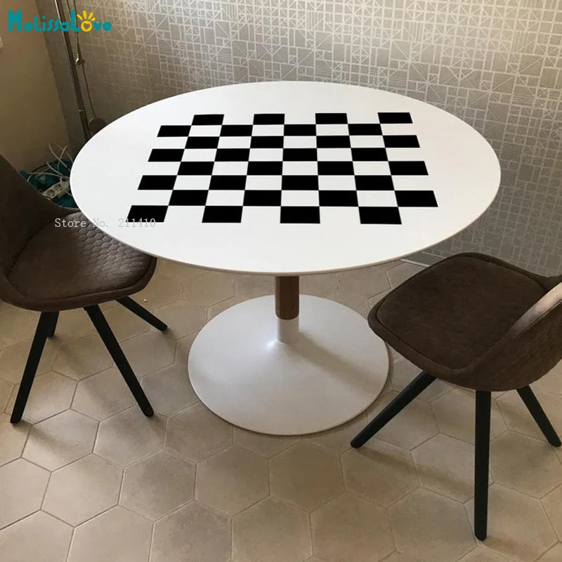 Chess and Checker Game Board Vinyl Decal Table Sticker