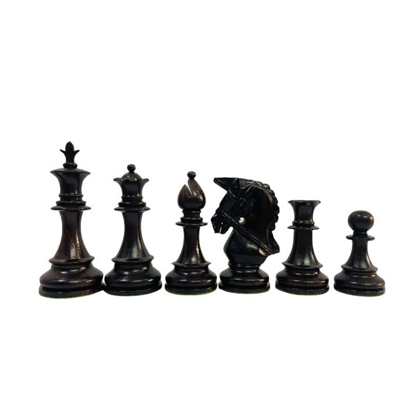 4" Royal Bridal Knight Schachfiguren – Palisander & Buchsbaum Dreifach beschwert