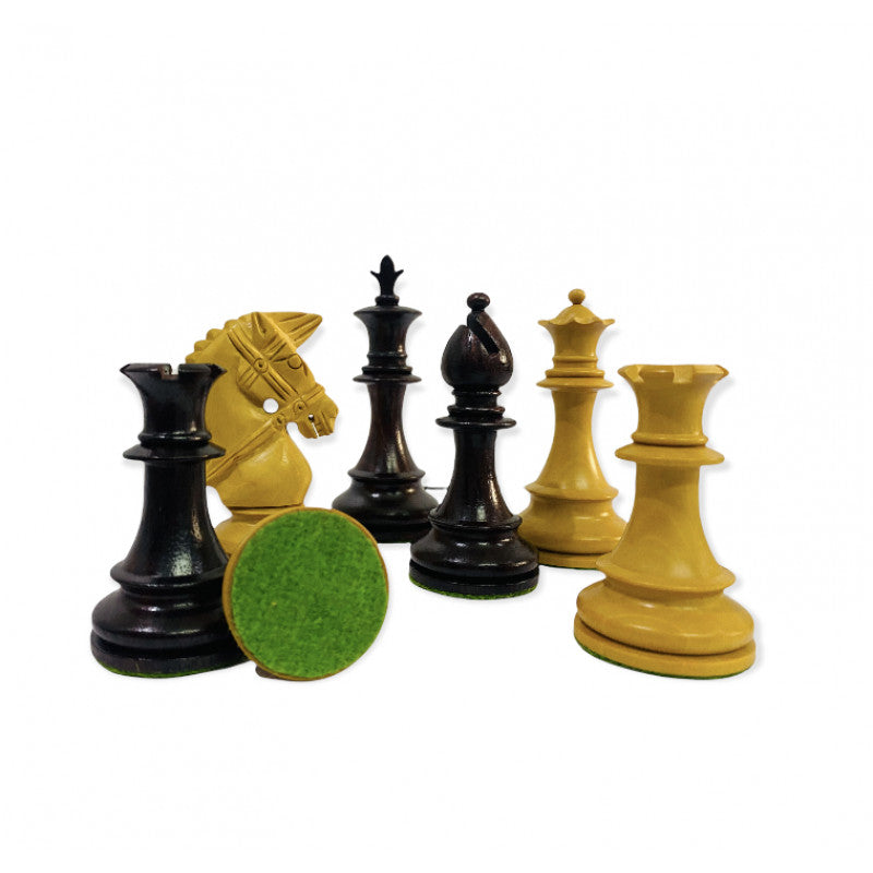 4" Royal Bridal Knight Schachfiguren – Palisander & Buchsbaum Dreifach beschwert