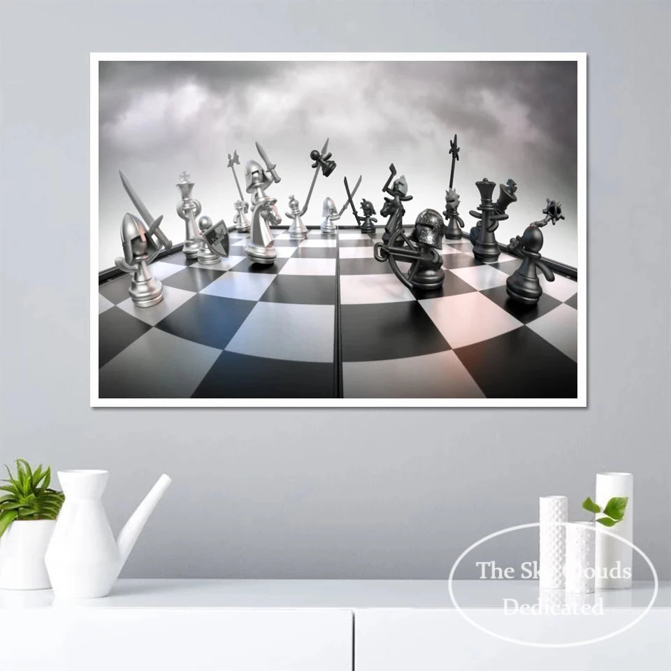 Funny Chess Canvas Painting Poster HD Printing Modern Wall Art