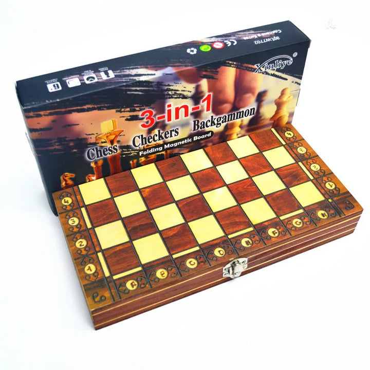 Folding Wooden Portable Chess Game Board Wooden Chess Board