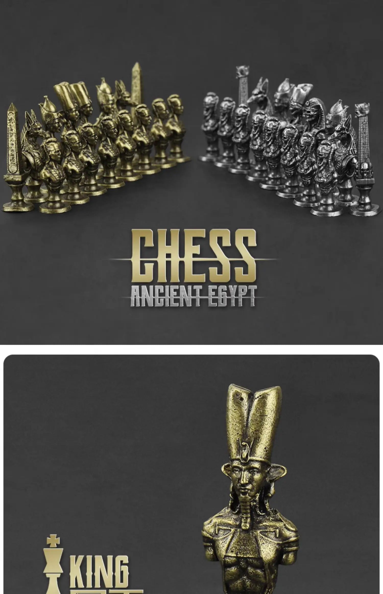 Solid Metal High-end Chess Ancient Egyptian Edition Board Game Piece
