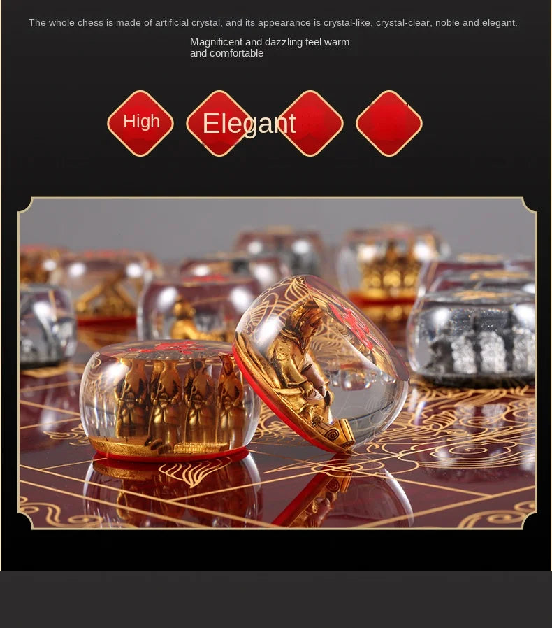 Crystal Chess Large Set High-end with Chessboard Creative Durable Gift
