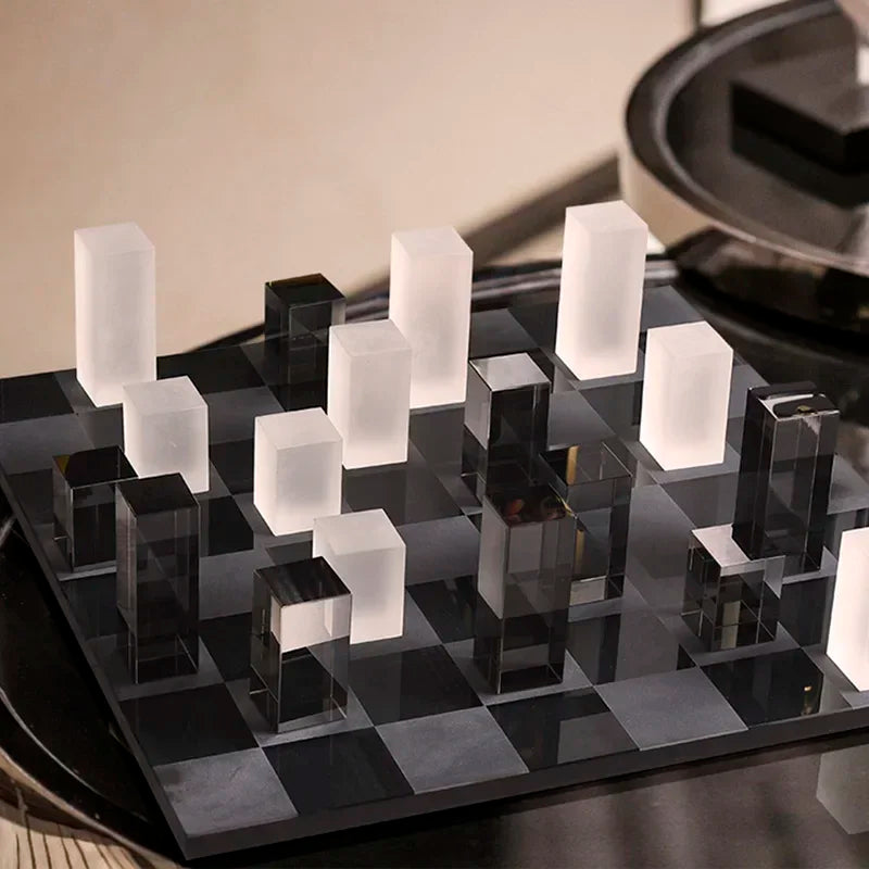 K9 Crystal Desktop Ornaments Home Decor Professional Retro Marble Chess