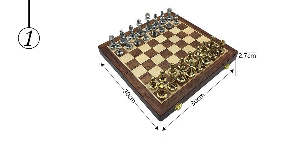 Easytoday Metal Glossy Golden And Silver Chess