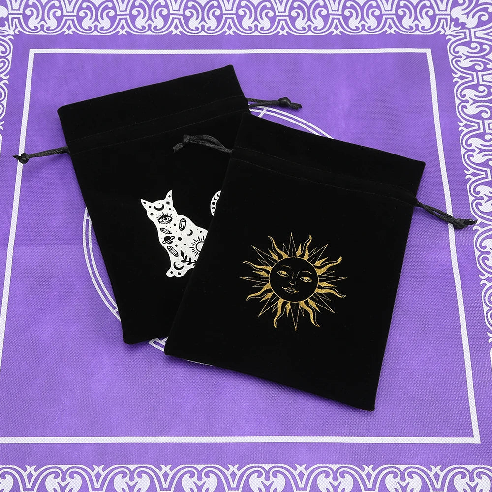1pcs Black Velvet Tarot Storage Bag Mini Drawstring Package