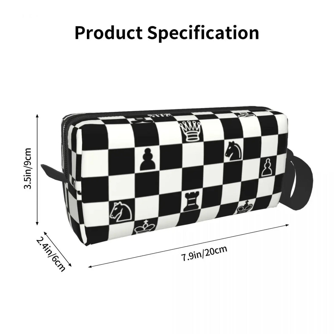 Custom Fashion Chess Toiletry Bag for Women Chessboard