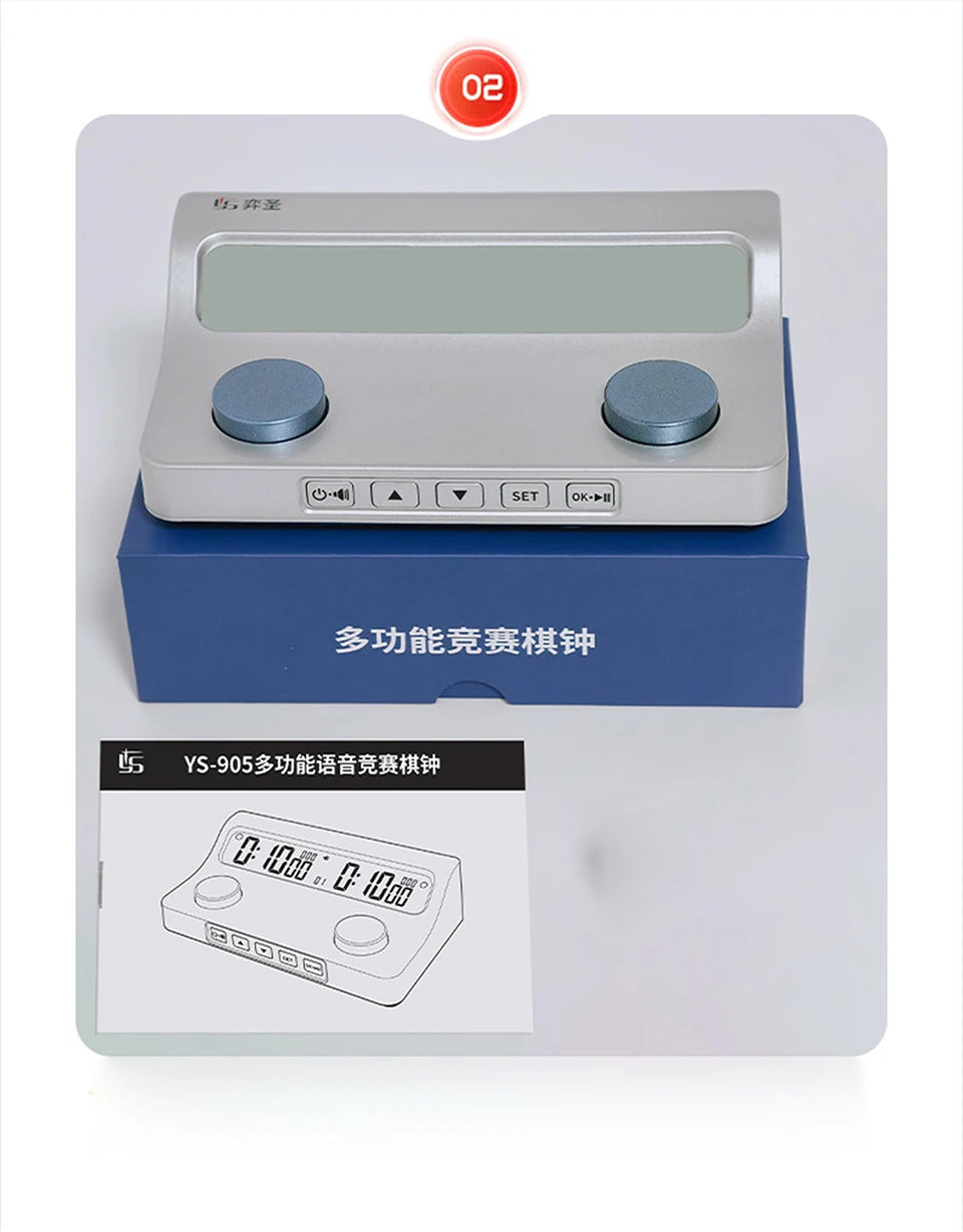 YS-905 Professional Chess Timer Clear and Long-Lasting Display Digital Chess