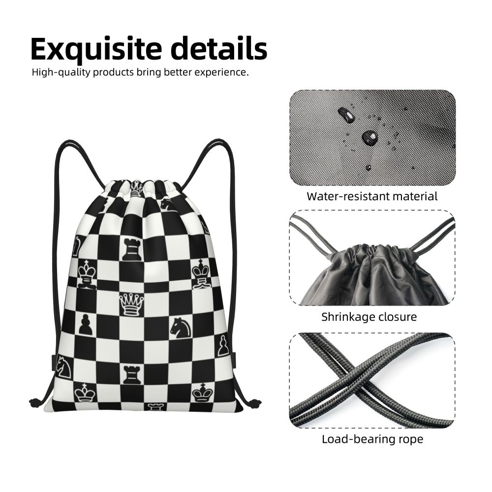 Custom Fashion Chess Drawstring Bags