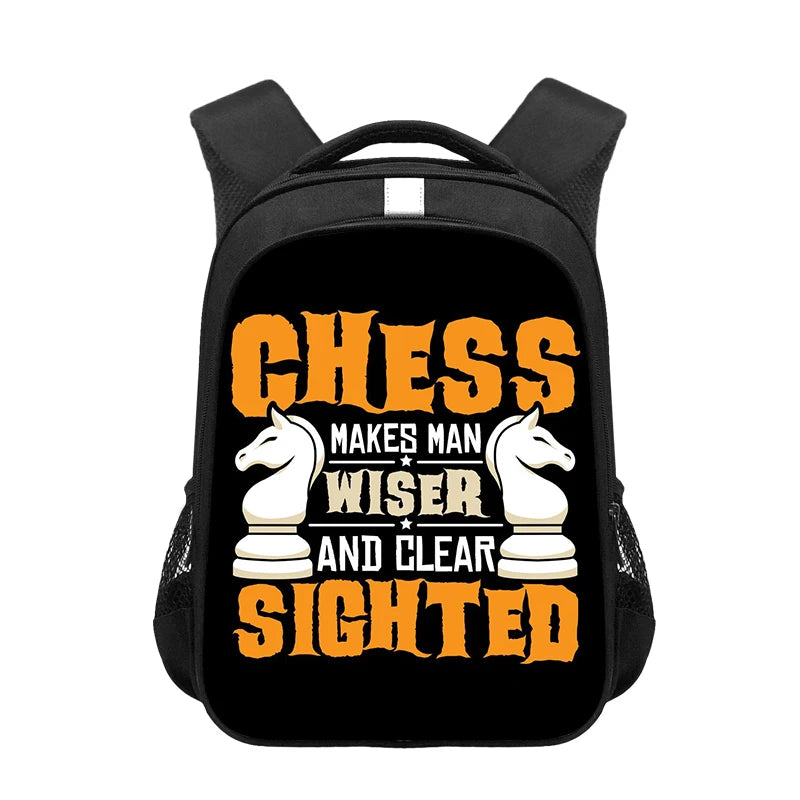 Chess Player Game Print Backpack for Teenager Cute Chess
