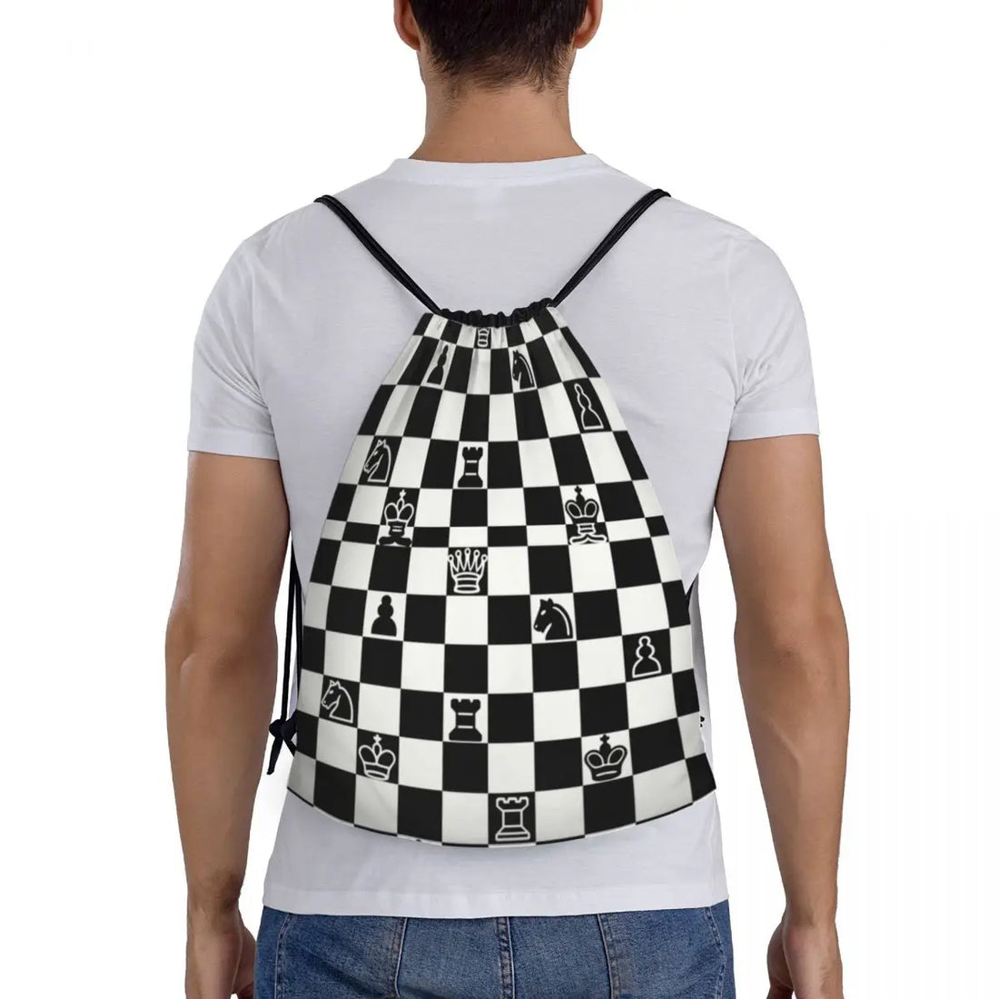 Custom Fashion Chess Drawstring Bags