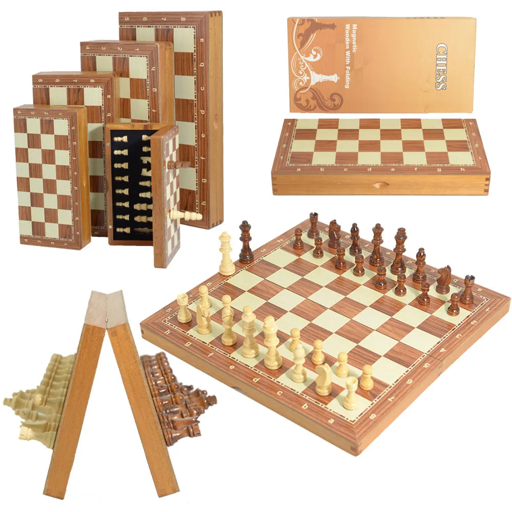 Magnetic Wooden Folding Chess Set