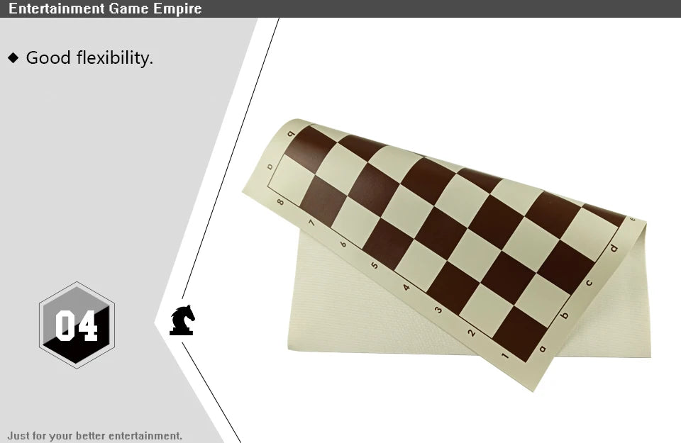 High Quality Portable Rolled PVC Leather Soft Chessboard 43*43cm