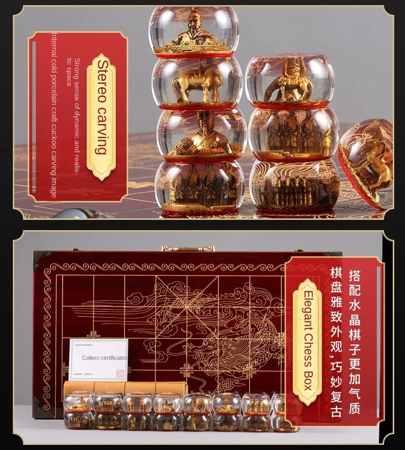 Crystal Chess Large Set High-end with Chessboard Creative Durable Gift