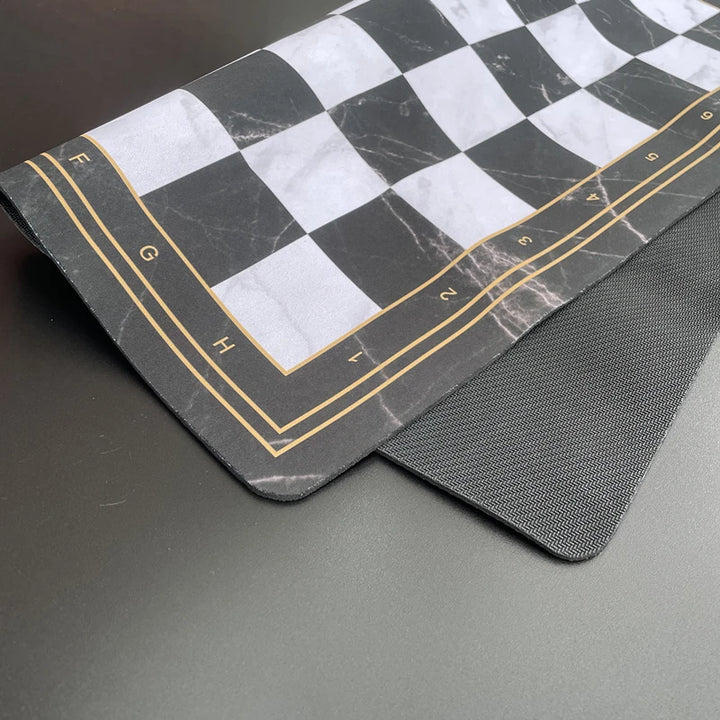 52cm Marble Soft Rubber Roll‑Up Chess Board | Large Tournament Mat