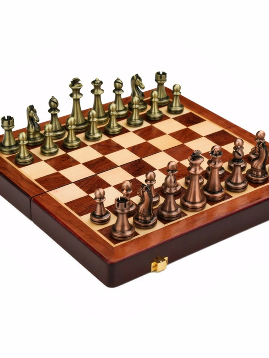 High-quality chess 30cm/11.8inch bronze and red copper alloy pieces