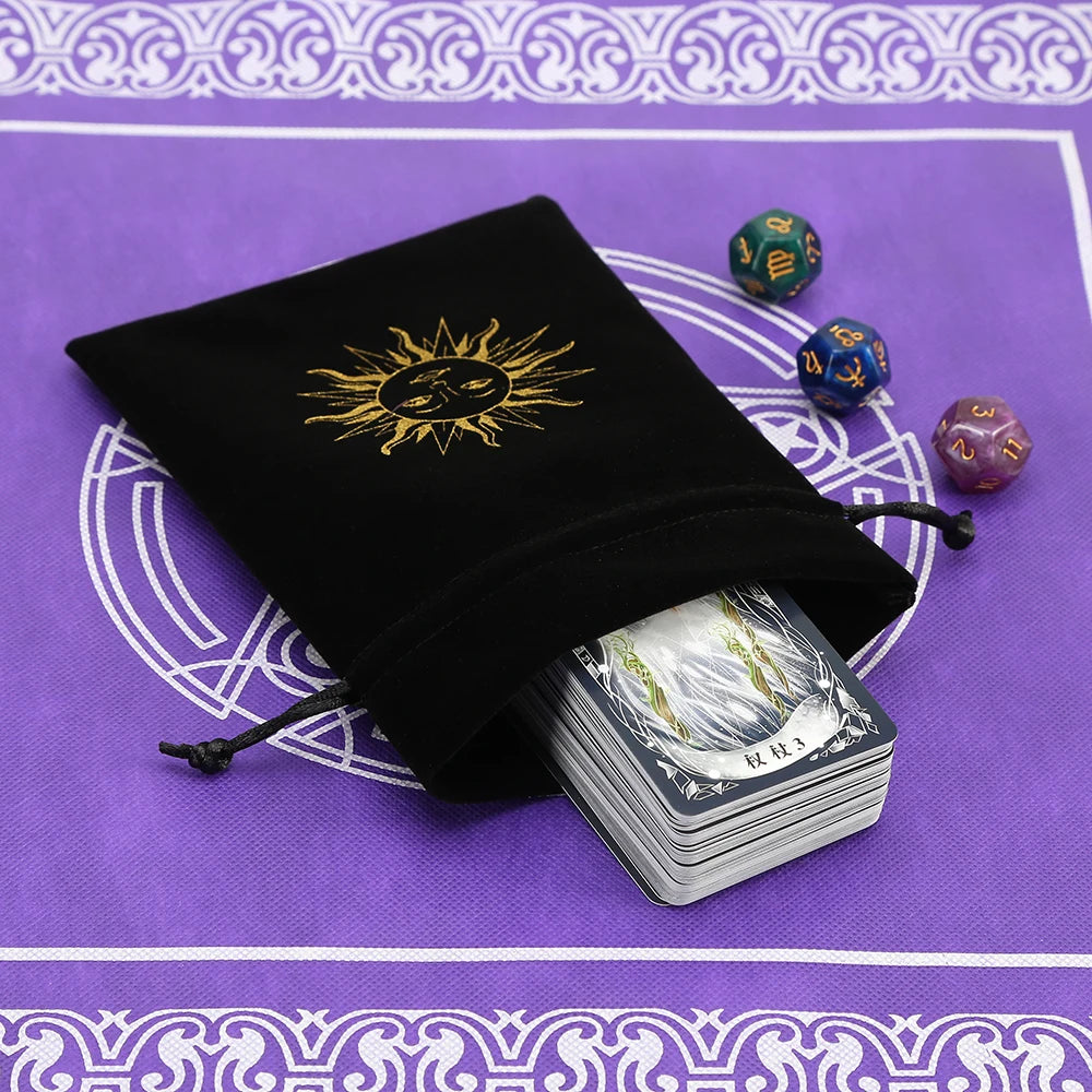 1pcs Black Velvet Tarot Storage Bag Mini Drawstring Package