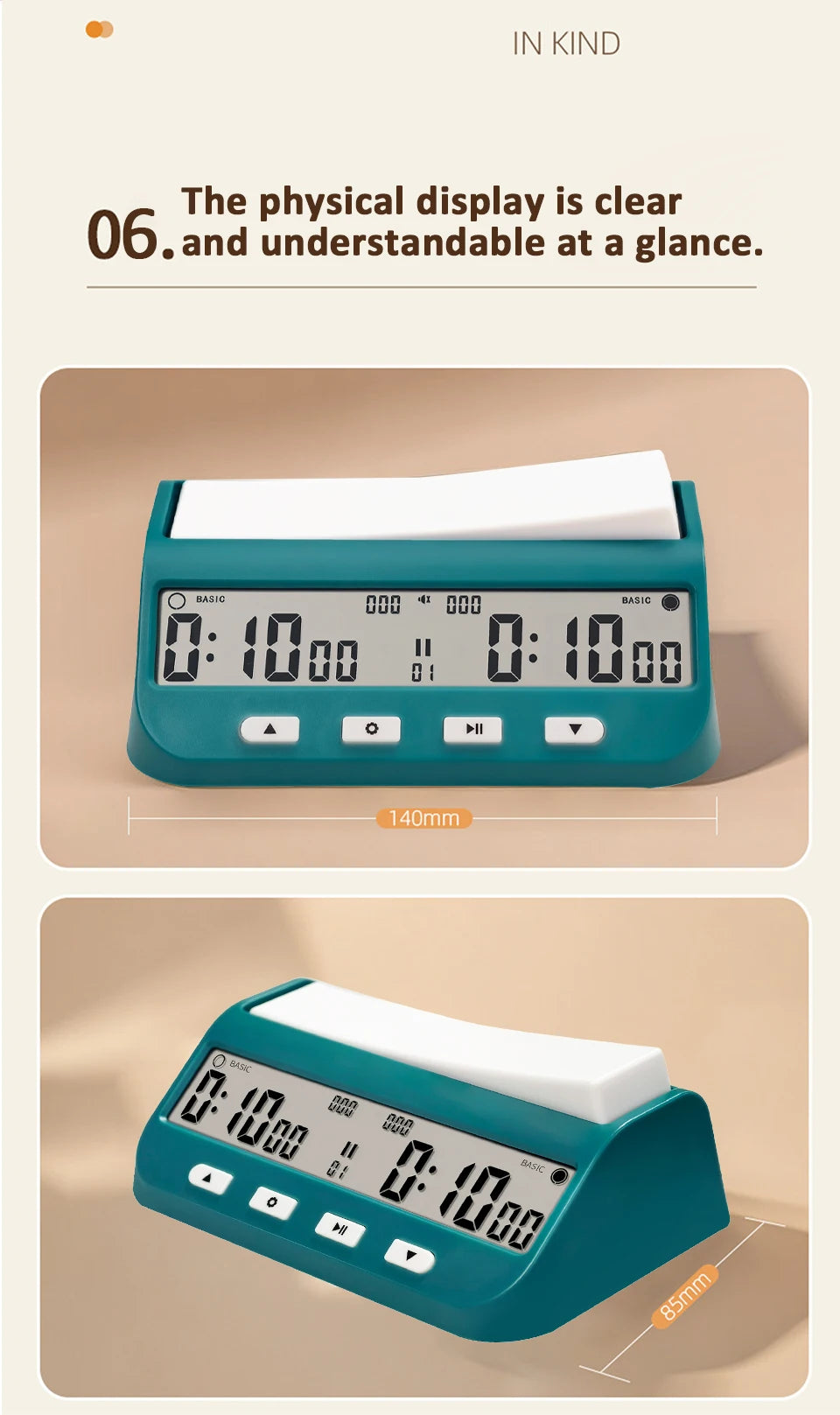 Professional Board Game Timer Count Up Down Competition Hour Meter