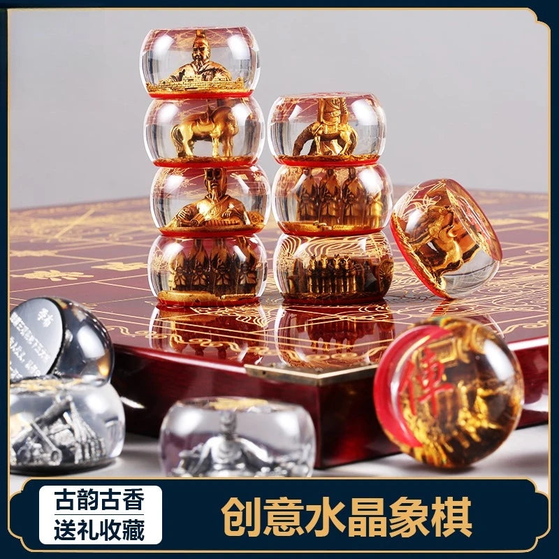 Crystal Chess Large Set High-end with Chessboard Creative Durable Gift