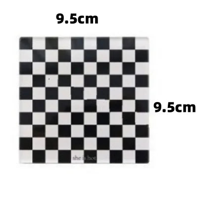 Square Checkerboard Grid Coasters Creative Acrylic Waterproof Anti-scald Mats