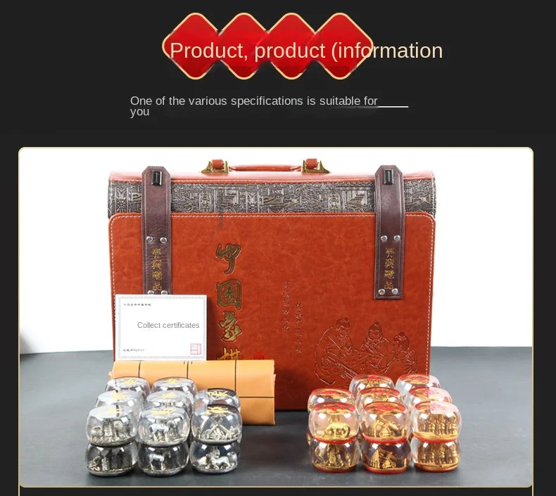 Crystal Chess Large Set High-end with Chessboard Creative Durable Gift