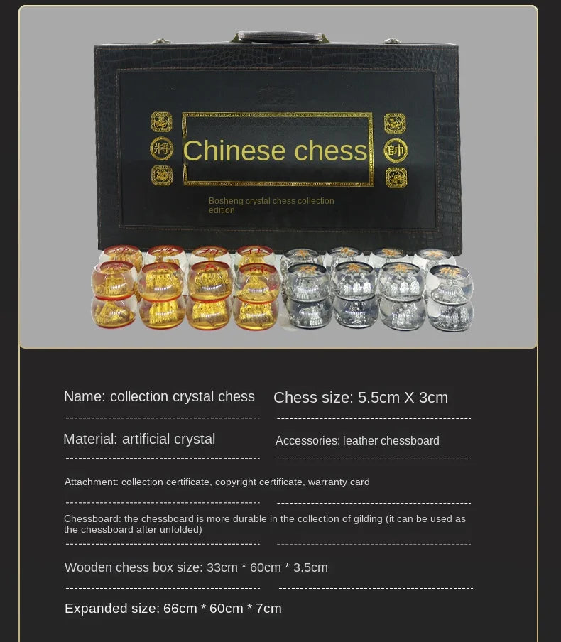 Crystal Chess Large Set High-end with Chessboard Creative Durable Gift