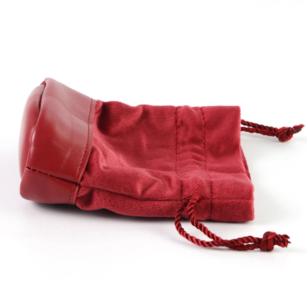 Red Dice Bag with PU Leather+Velvet Splicing Design