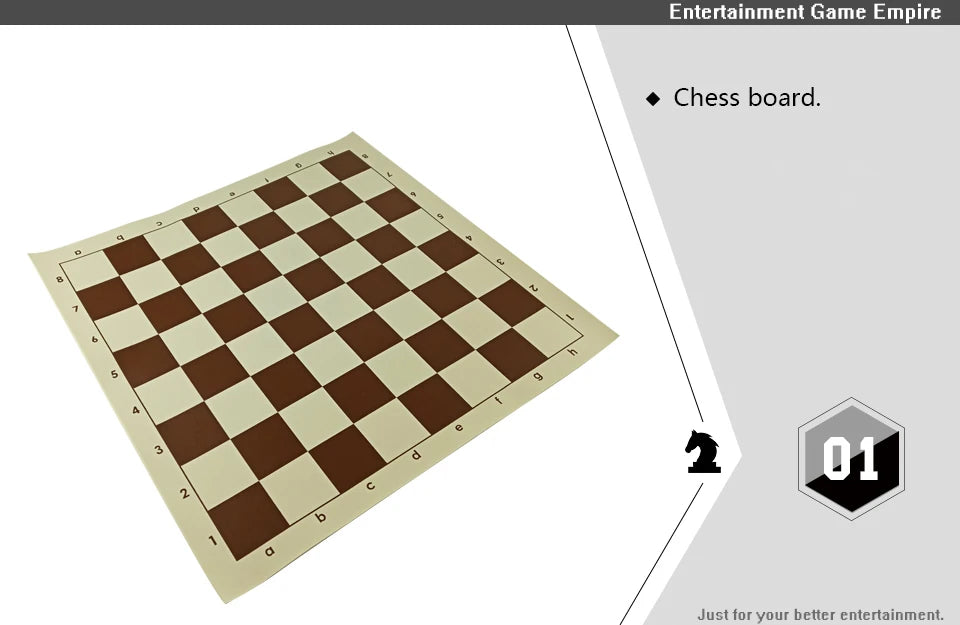 High Quality Portable Rolled PVC Leather Soft Chessboard 43*43cm