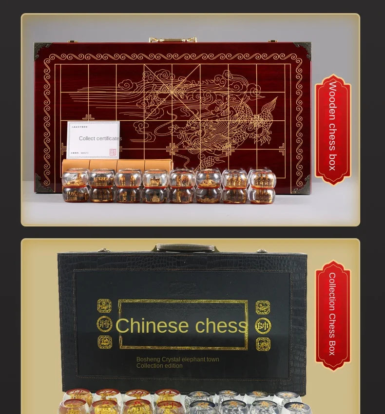 Crystal Chess Large Set High-end with Chessboard Creative Durable Gift