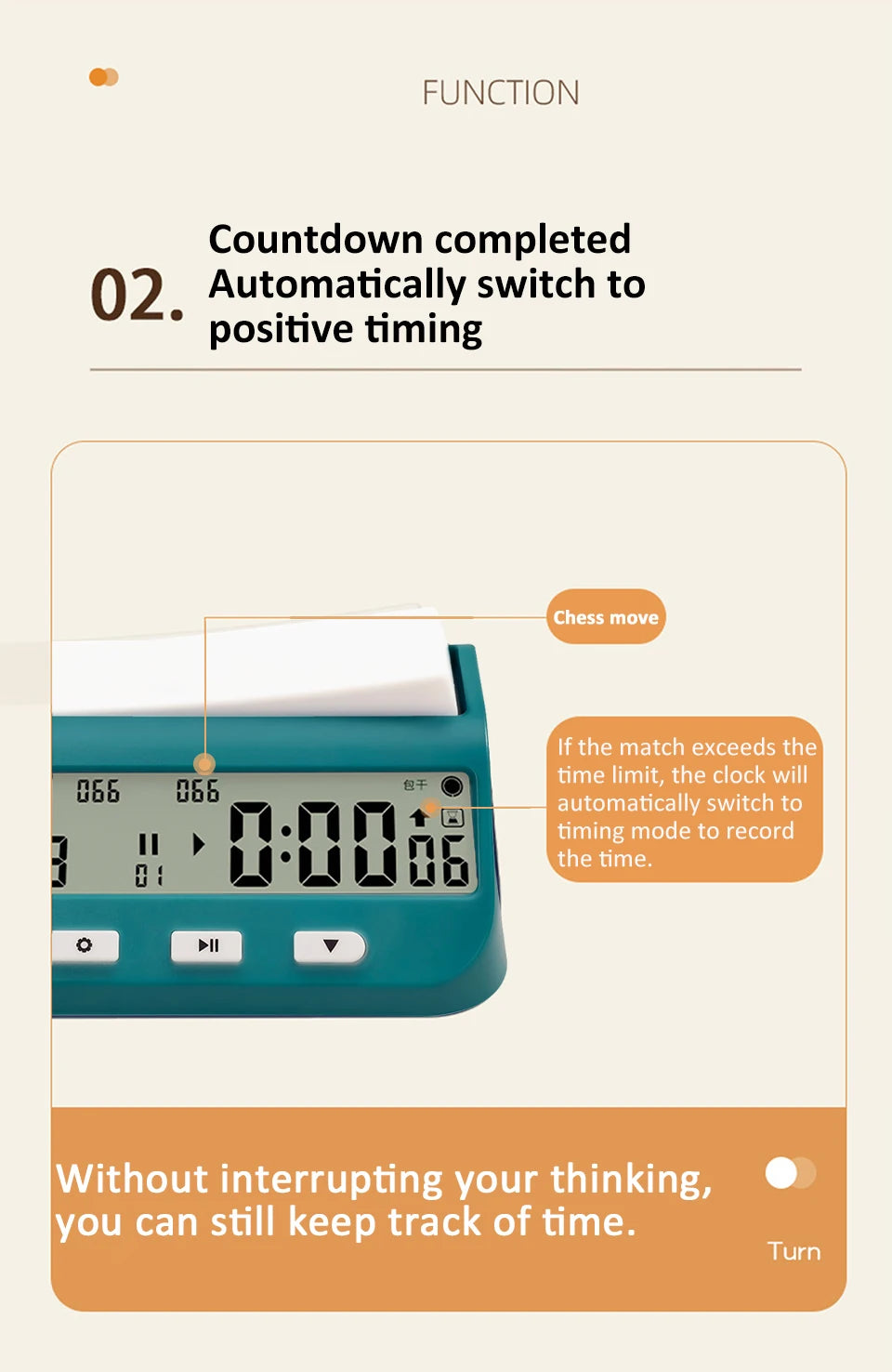 Professional Board Game Timer Count Up Down Competition Hour Meter