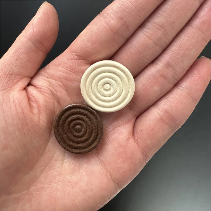24 Pcs1 Set Of 2.5cm/0.98inch Round Wooden Checkers Round International Checkers Pieces