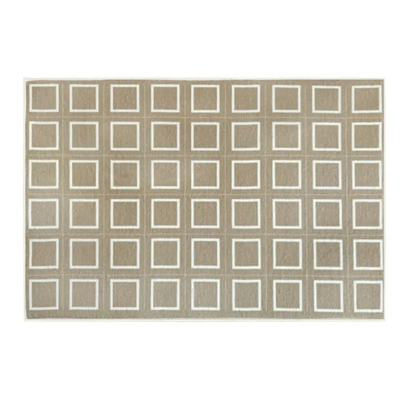 French Retro Rugs for Bedroom Checkerboard Living Room Decoration