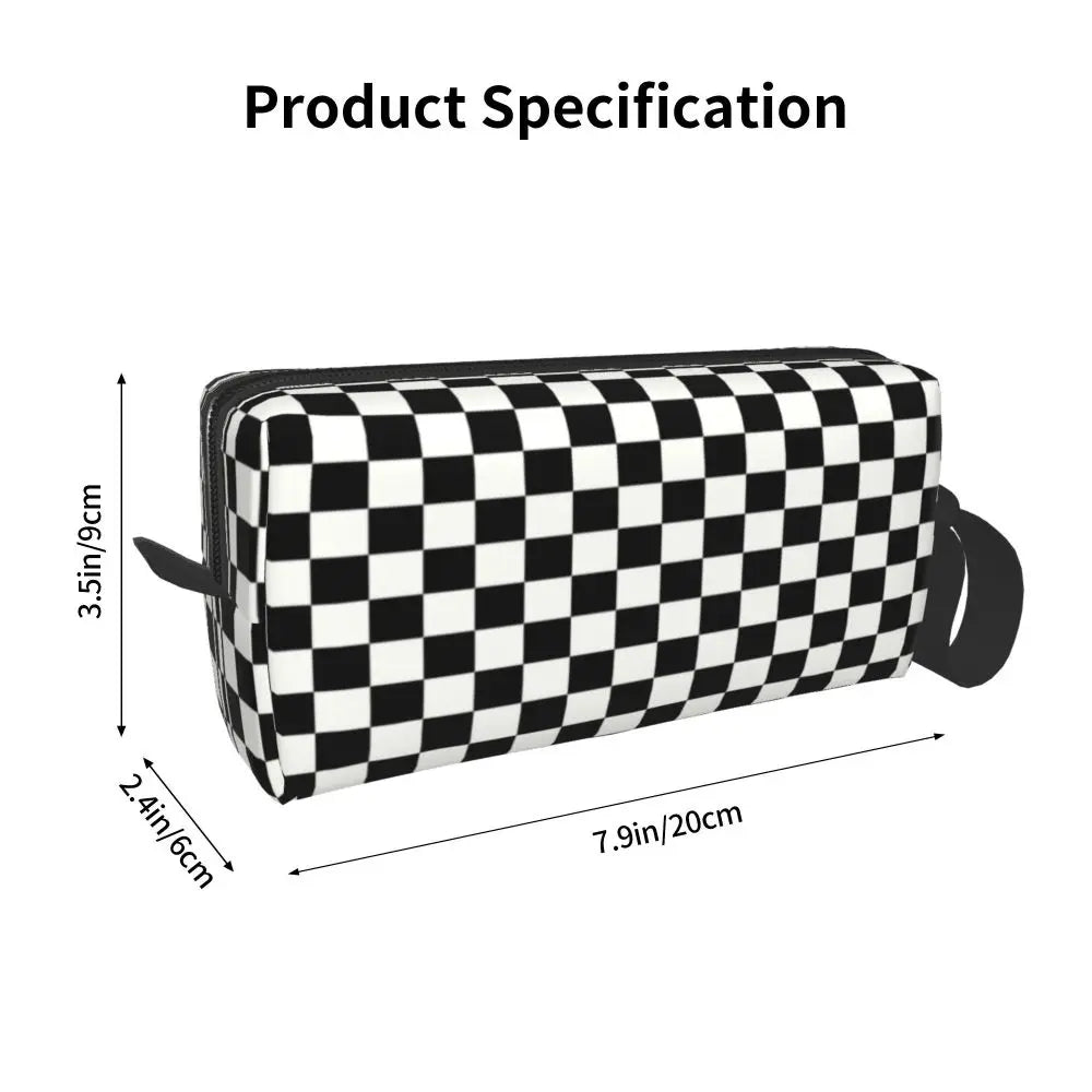 Custom Fashion Chess Toiletry Bag for Women Chessboard