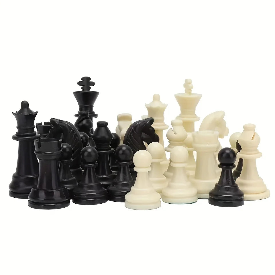 Tournament Size Plastic Chess Pieces Set 9.7cm King